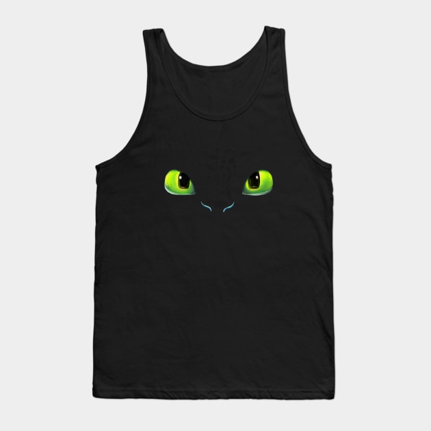 Toothless Dragon Eyes Tank Top by ThinkingSimple